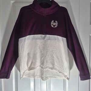 Victoria's Secret Pink Quarter Zip Maroon  Sequin Pullover